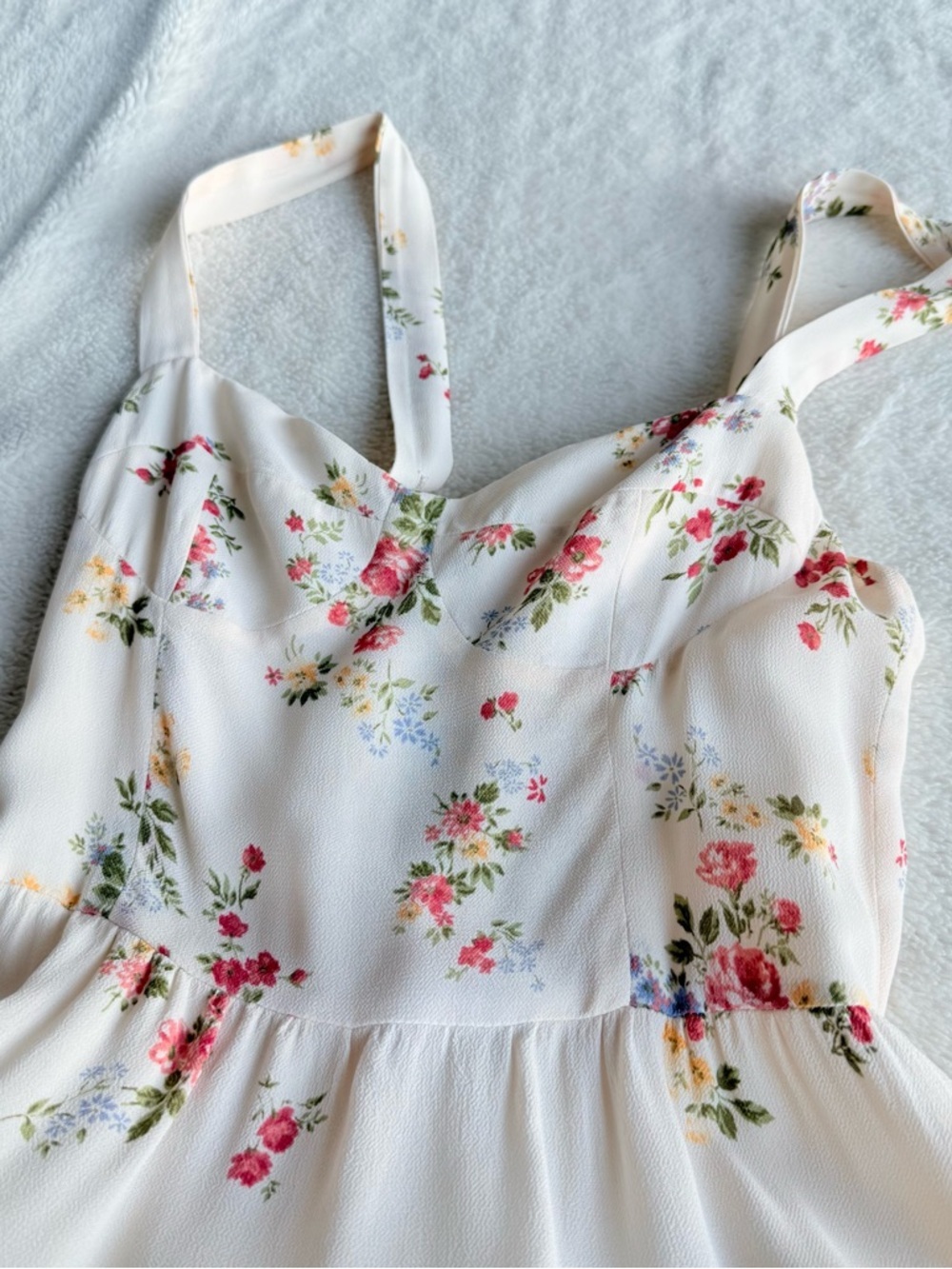 Reformation Aviva Ivory Floral Sleeveless Midi Dress XS (0) - Picture 7 of 10